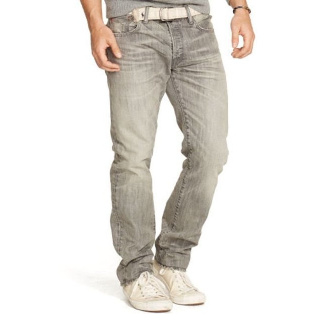 Polo Ralph Lauren Gray Wash Distressed Jeans 38x30